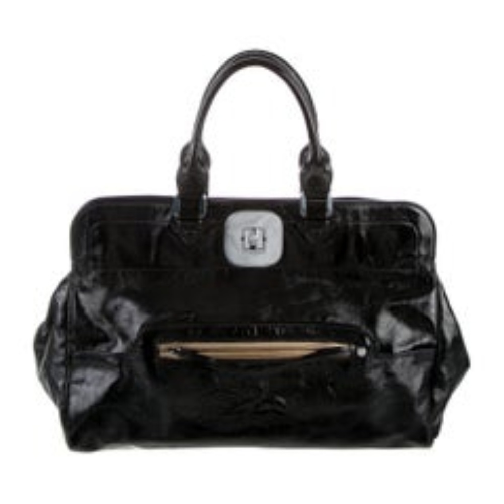 Longchamp black patent bag